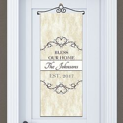 Personalized Bless Our Home Door Banner
