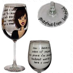 Graduation Beeatch Personalized Wine Glass