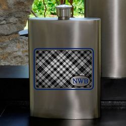Personalized Plaid Flask