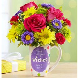 Best Wishes Mugable Flower Arrangement