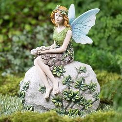 Sitting Fairy Garden Statue and Key Hider