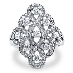 Sterling Silver CZ Woven Ring