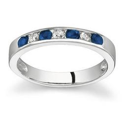Sapphire and Diamond Stackable Channel Ring