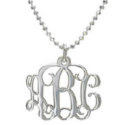 Small Sterling Silver Monogram Necklace