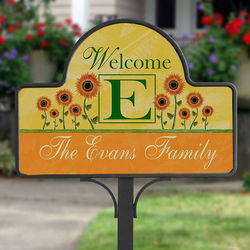 Personalized Summer Sunflowers Yard Stake with Magnet