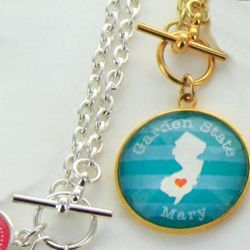 Personalized State Pride Behind the Glass Necklace