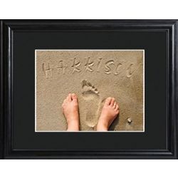 Personalized Toes in the Sand Framed Print