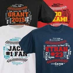 Baseball Word-Art Personalized T-Shirt