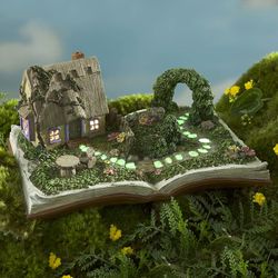 Miniature Solar Fairy Tale Garden Statue