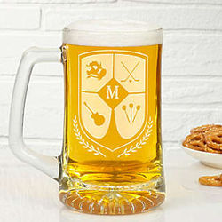 My Crest Personalized Initial Beer Mug