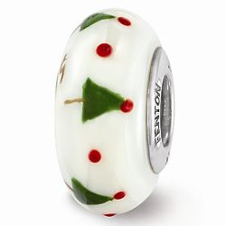 Hand-Painted Christmas Tree Glass Bead