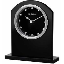 Personalized Ebony Glass Desktop Clock