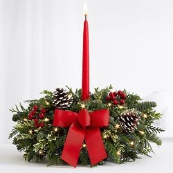 14" Deck the Halls Centerpiece with Lights