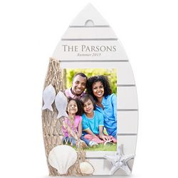 Personalized Family White Wood Boat Picture Frame
