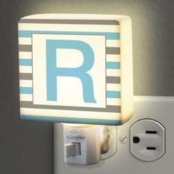 Striped Initial Personalized Night Light