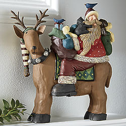 Santa and Reindeer Figurine