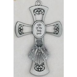 Gifts of the Spirit 6" Pewter Cross
