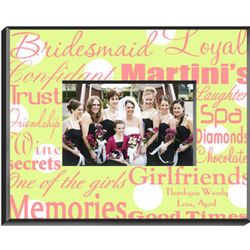 Bridesmaid's Pink and Green Personalized Frame