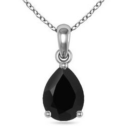 Solitaire Pear Shaped Black Onyx Dangling Pendant