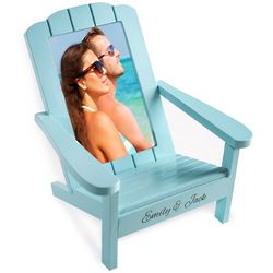 Personalized Couple's Love Turquoise Wood Chair Frame