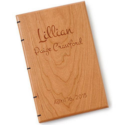 Personalized Wood Cover Heirloom Baby Book