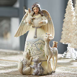 Jim Shore Peace To All Wintry Woodland Angel Figurine