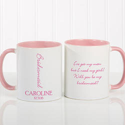 Personalized Pink Bridal Brigade Coffee Mug