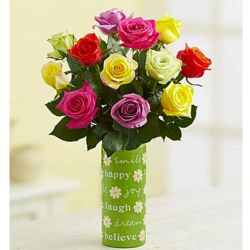 Happy Wishes Bouquet with Assorted Roses