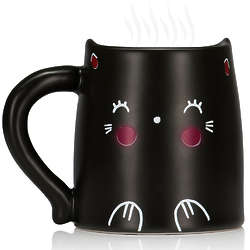 Purrs'uasive Black Kitty Heat Sensitive Mug