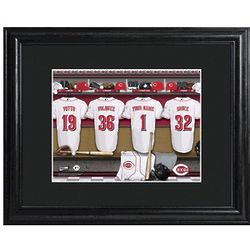 Cincinnati Reds Personalized Locker Room Jerseys Framed Print