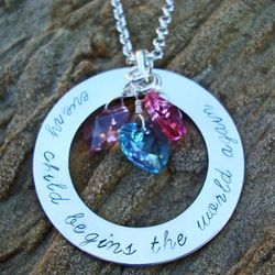 "Every Child Begins the World Again" Hand Stamped Necklace