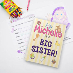 Personalized Big Sister and Big Brother Kids Coloring Books