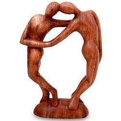 Couple in Love Wood Sculpture