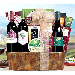 Wine and Gourmet Snack Assortment Gift Basket
