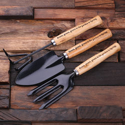 3 Personalized Wood-Handle Garden Tools