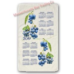 2019 Summer Blueberry Calendar Towel