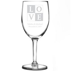 Personalized Love Wine Glass