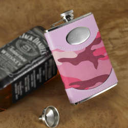 Personalized Pink Camouflage Flask