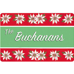 Personalized Poinsettia Tag Mat