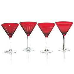 4 Cheers Ruby Martini Glasses