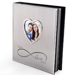 Couple's Infinite Love Personalized Silver Photo Album