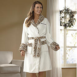 Personalized Robe with Faux Fur Trim