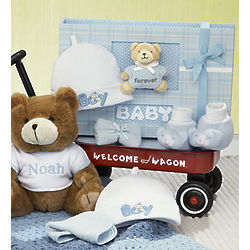 Hello Baby Welcome Wagon with Bear and Baby Book