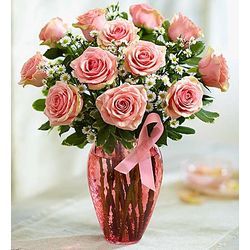 Pink Ribbon Roses Bouquet