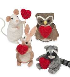 4 Wool Felt Love Critters