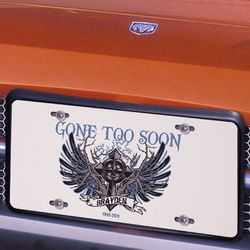 Personalized Gone Too Soon Angel Wings Memorial License Plate