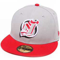 Men's Grey New Jersey Devils Neon Logo Pop Fitted Hat