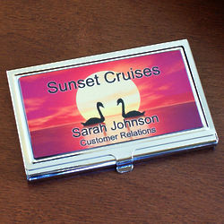 Custom Photo Stainless Steel Folding Business Card Holder