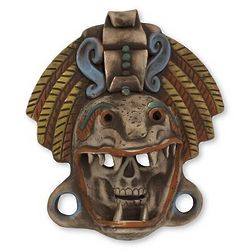 Quetzalcoatl Warrior Ceramic Mask