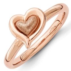 Heart in Pink-Plated Sterling Silver Ring